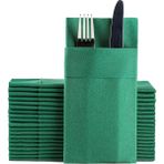 Kumaş Dokulu Airlaid Cepli Peçete 40x40 cm 1/8 50'li Paket - Yeşil