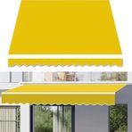 Kumaş Geri Çekilebilir Teras Stor Perde (Çerçevesiz), Su Geçirmez, Pencere Güneşliği, Kapı, Dış Mekan Tente, Teras Tente, Polyester, Sarı, 4 x 3,5 m/13 x 11