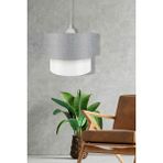 Kumaş Gri Beyaz Pasta Retro Modern Avize Sarkıt Çap 30 cm PAV64 - 1