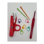 kumasfabrik Shuma No:4mm Silikon Saplı Tığ+2 Adet Plastik iğne+5 Adet ilmek işaretleyici+Makas
