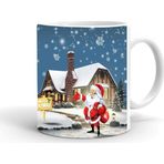 Kumbara Hediyelik Yılbaşı Noel Baba Baskılı Seramik Beyaz Kupa