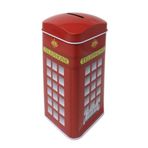 Kumbara şeklinde telefon kabini, posta kutusu, pullar, İngiliz Kraliyet Muhafızları Orijinal kumbara teneke kapaklı Kumbara Büyük Metal Teneke (16 x 7 cm). (Kabina Telefon)