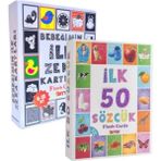 Küme Diytoy, Ilk 50 Sözcük ve Ilk Zeka Kartları, 2 Li Set, Eğitici Kar - Renkli