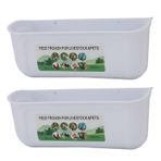 Kümes hayvanları Besleme Oluğu, Sağlam Ve Yeniden Kullanılabilir Plastik Malzeme Pp 2pcs Tavuk Tavuk Için Askıda Yiyiciler (WHITE)