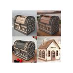 KUMİ Klitli Ahşap Tip Box Bahşiş Kutusu Ve Kumbara Sandık Tipi Tipbox Hediyelik Tipbox Kumbara Seç