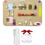 Kumi Montessori Aktivite Tahtası Zeka Gelişimi Ince Motor Eğitici Oyuncak Parmak Diş Kaşıyıcı Hediyeli