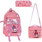 KumOziShop My Melody Aksesuarlı Su Dayanıklı Okul Çantası Termal Beslenme ve Kalemlik Pembe Renkli - Pembe