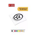 Kumraldede Yuvarlak İçinde Yıldız - Araç, Oto, Laptop, Duvar Uyumlu Sticker 50 50 Cm
