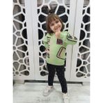 Kumrunun Dünyası Kız Çocuk Şardonlu Desenli Sweatshirt -Sweat - 5 Yaş - 03-Yeşil