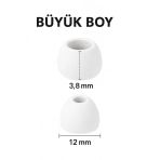 Kumsal Concept 1 Çift 2 Adet Kulaklık Silikonu Samsung Uyumlu Büyük 12Mm Beyaz