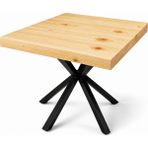 Kumsal Concept Masif Ahşap Ahtapot Metal Ayaklı Yemek Masası - Modern Japandi & Iskandinav Tasarım - Naturel Ahşap - 80*80 Kare