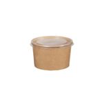 Kumsal Mutfak Orego 16 Oz Kraft Karton Çorba Kasesi Kapaklı Set (11,2×6,8cm) - 50' Adet