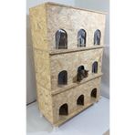 KUMSSHOP Demonte, 3 Katlı, Isı Yalıtımlı, Rüzgar Siperi Iç-dış Mekan Kedi Evi 70x32x32 Ölçü