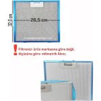 Kumtel 26,5 x 32 cm Aspiratör Davlumbaz Metal Yağ Filtresi 265X320MM