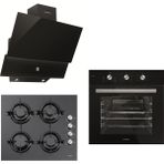 Kumtel Black Argento Button 3'lü Cam Ankastre Set A+ Enerji Sınıfı Siyah Renk Modern Tasarım