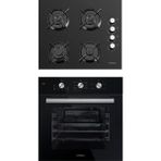 Kumtel Black Crystal Dual 2'li Ankastre Set A6SF2 MT Siyah Fırın ve 40TAHDF Siyah Ocak A+ Enerji Sınıfı