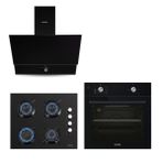 Kumtel Black Still Button Ankastre Set