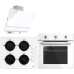 Kumtel Delux DA6 835 - KO 40TAHDF - A6SF2 Beyaz 3'lü Ankastre Set