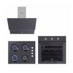 Kumtel Dizayn Antrasit (Gri) Cam Ankastre Set