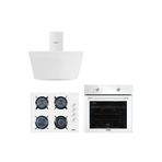 Kumtel Home Basic Beyaz Cam Ankastre Set