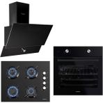 KUMTEL Home Siyah Cam Ankastre Set