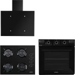 Kumtel Italian Design Cam Ankastre Set Siyah Renk 4 Ocak Gözü ile Yüksek Performanslı Mutfak - Antrasit
