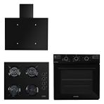 Kumtel Italian Design Cam Ankastre Set Siyah