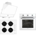 Kumtel Kristal B66S2 - KO 40TAHDF - DA6 830 Beyaz 3'lü Ankastre Set