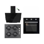 Kumtel mt Siyah Cam 3lü Ankastre Set (KO-835 + 40 TAHDF + A6SF2 (DDT))