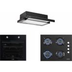 Kumtel Siyah Aspiratörlü Home Ankastre Set