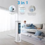 Kumtel Vantilatör + Klima Olarak Kullanım, 5l Su Tankı, Çıkartılabilir Filtre, 60° Yatay Salınım, 3 Mod (Doğal, Uyku, Normal), Programlanabilir Zamanlayıcı, Ultra Sessiz Portatif Soğutucu - Beyaz