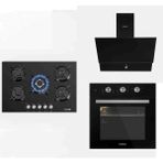 Kumtel Wok Ankastre 3 Lü Set Turbo Fanli ( 830 Davlumbaz+ Ko 50 Wok Ocak+ Bs6 Ankastre Fırın
