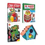 Kumtoys Cam Vitray + Taş Boyama + Pul Sanatı + Kuş Evi (4'lü Set)