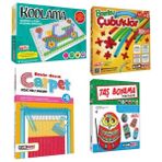 Kumtoys Kodlama + Bambu Çubukları + Halı Dokuma + Taş Boyama (4'lü Set)