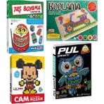 Kumtoys Kodlama:algoritma Dikkat Geliştirme Cam Mozaik Pul Sanatı Taş Boyama Sanatı 4lü Süper Set