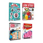 Kumtoys Taş Boyama + Cam Vitray + Redcity Ahşap Bloklar + Kinetik Kum (4'lü Set) - Renkli