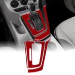 KUNGKIC Ford Focus 2012 2013 2014 için aksesuar karbon fiber araba vites kolu kapağı, vites kolu topuzu şanzıman kolu iç mekan otomatik şanzıman dekoratif (kırmızı)