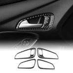 KUNGKIC Ford Focus RS/ST/SE/EcoBoost 2015-2018 için karbon fiber araç iç kapı kolu çerçeve kapak kırpma kapı kolu çıkartması iç mekan dekoratif aksesuar, hediye (siyah)