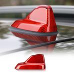 KUNGKIC Karbon fiber araç köpek balığı paleti, anten örtüsü, dekoratif çıkartma, MIni CoopeR F60 Countryman F54 Clubman 2014 2015 2016 2017 2018 2019 aksesuar için (kırmızı)