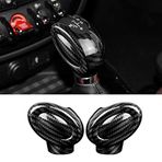 KUNGKIC Karbon Fiber Araç Vites Topuzu Kapağı Karbon Fiber Gear Shift Knob Cover Accessories Mini Cooper F54 F55 F56 F57 F60 Countryman Aksesuarları İç Mekan Siyah