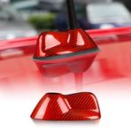 KUNGKIC Mini Cooper R55 Clubman R56 için karbon fiber araç köpek balığı paleti, anten örtüsü, dekoratif çıkartma, 2007 2008 2009 2010 2011 2012 2013 aksesuar (kırmızı)