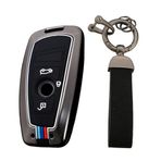 KUNIO Anahtar kılıfı BMW 1 serisi 3 serisi 4 serisi 5 serisi 6 serisi F10 F12 F20 F25 F30 X3 X4 M3 M4 M5 3GT 5GT anahtarsız koruyucu kılıf anahtar kılıfı anahtarlık 3 tuşlu siyah