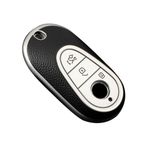 KUNIO Anahtar kılıfı Mercedes Benz C sınıfı W206 S sınıfı W223 C200 GLC 2023 2022 2021 2020 için uygundur Anahtar koruması TPU anahtar kılıfı koruyucu kılıf anahtar kılıfı 3 tuşlu, Gümüş, 3 Tasten
