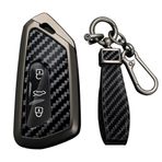 KUNIO Anahtar kılıfı VW Golf 8 GTE GTI ID.3 ID.4 GTX Seat Leon MK4 Cupra Formentor için uygundur Skoda Octavia Enyaq metal anahtar kılıfı anahtarlık, A, siyah., 3 Tasten