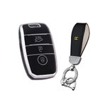 KUNIO Araba anahtarı kılıfı, anahtar kılıfı, Kia K3 KX3 K4 K5 Rio5 Sportage R Ceed Sorento NIRO Soul Cerato Optima 2015-2017 için uygun, aksesuar, TPU anahtarlık, koruyucu kılıf, 3 tuşlu siyah