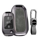 KUNIO Araba anahtarı kılıfı anahtar kılıfı Pe-ugeot 208 301 307 308 407 Citroen C2 C3 C4 C5 C6 için uygun anahtar kılıfı anahtarlık anahtar kılıfı metal deri A gri