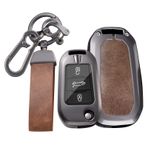 KUNIO Araba anahtarı kılıfı anahtar kılıfı Peugeot 208 301 307 308 407 için uygundur Citroen C2 C3 C4 C5 C6 için uygundur Anahtar kılıfı Anahtarlık Anahtar kılıfı Metal Deri B Kahverengi