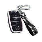 KUNIO Araba anahtarı kılıfı kapak Kia Sportage Cerato Optima K2 K3 K4 K5 Rio Picanto K2 Soul Sorento aksesuarları TPU anahtarlık anahtar kılıfı koruyucu kılıf 4 tuşlu siyah