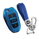 KUNIO Araba anahtarı kılıfı Peugeot 308 408 508 2008 3008 4008 5008 için uygundur Citroen Grand C4 Picasso C4L C6 C3-XR TPU koruyucu kılıf anahtarlık anahtar kılıfı 3 tuşlu mavi
