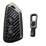 KUNIO Araba anahtarı kılıfı, VW Golf 8 GTE GTI ID.3 ID.4 GTX için uygun, Seat Leon MK4 Cupra Formentor için uygun, Skoda Octavia Enyaq için uygun, koruma metal anahtar kılıfı, anahtarlık, B, siyah